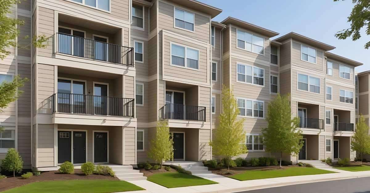 Outside view of a 4-story multifamily property